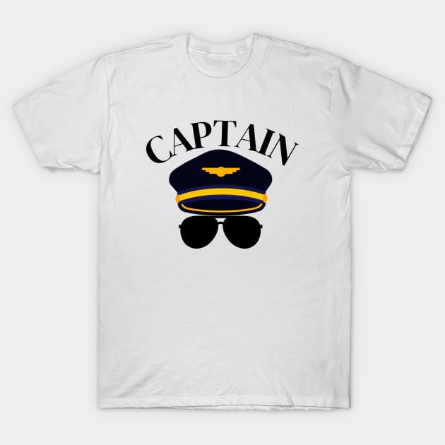 Pilot Captain Aviator Gift T-Shirt by Haperus Apparel